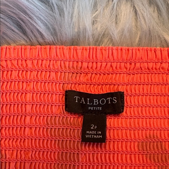 Talbots Tiered Maxi Dress Lemons and Oranges sz 2P - Picture 5 of 9